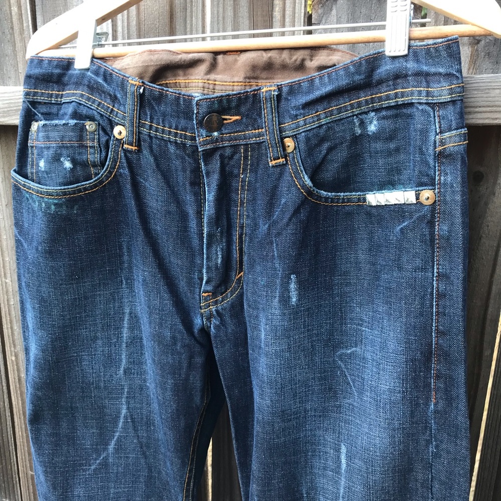 Armani Exchange Embellished Straight Leg Jeans
